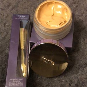 Tarte foundation and brush.